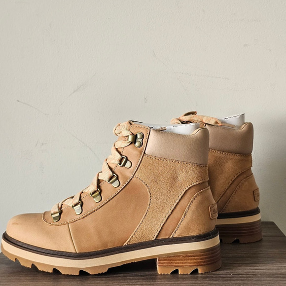Sorel Women's Lennox Hiker STKD WP Boots Size 10  Tawny Buff NWT - Picture 2 of 8